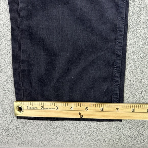Uniqlo Pants Mens 33x32 Black Corduroy Trousers Slim Straight Casual Office READ - Picture 8 of 10